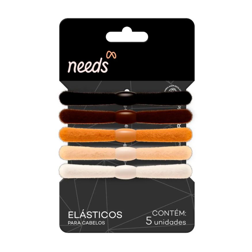 Needs Elástico para Cabelo Cores Neutras Inverno 5 Unidades