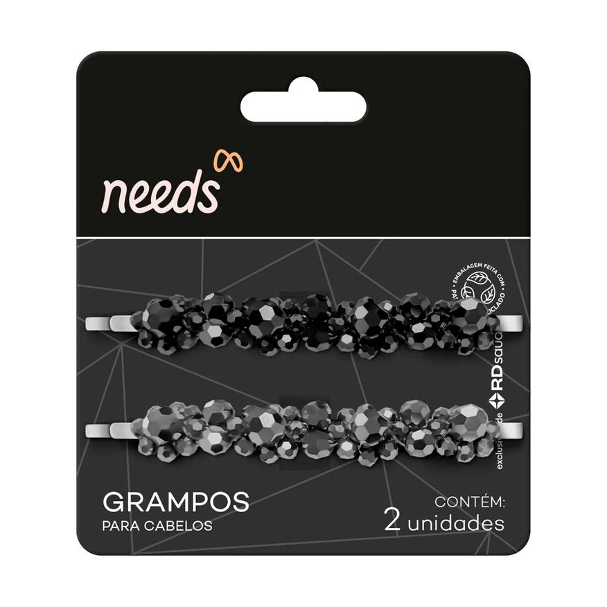Needs Grampo para Cabelo com Beads 2 Unidades