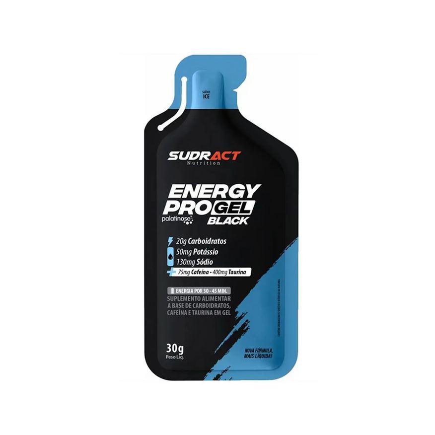 Sudract Energy Pro Gel Black - 1 Sachê 30g Ice - Nutrition