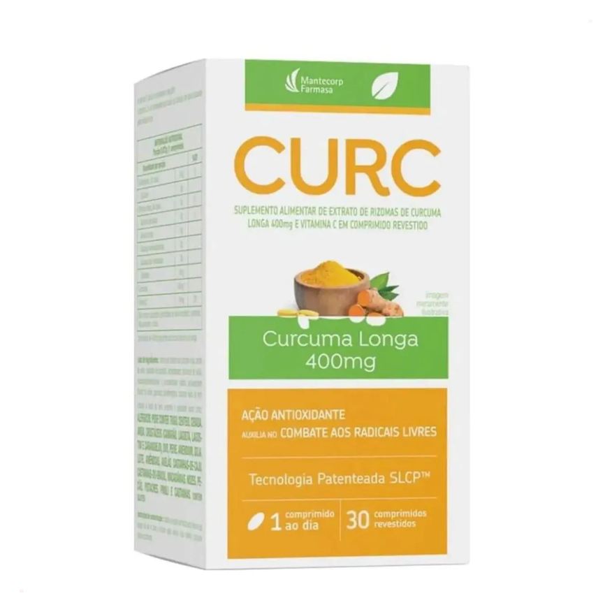 Curcuma com 30 Comprimidos Revestidos 400mg - Mantecorp Full