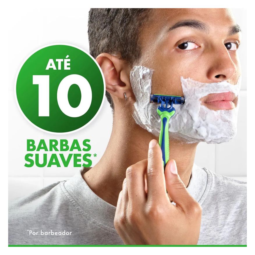 Gillette Aparelho de Barbear Prestobarba 3 Sensitive Aloe Vera 8 unidades