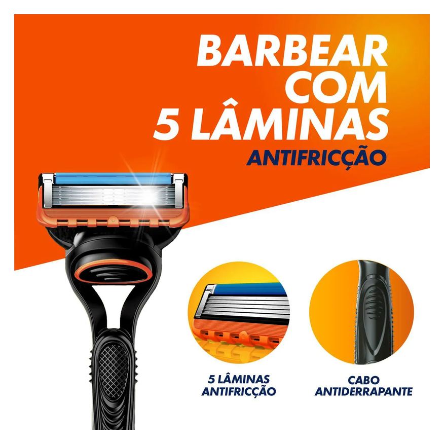 Gillette Aparelho de Barbear Fusion 5 com 1 unidade