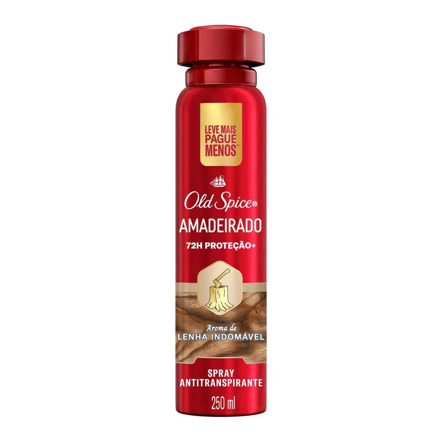 Old Spice Desodorante Antitranspirante Amadeirado em Spray 250ml