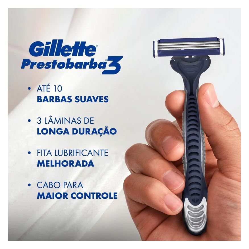 Gillette Barbeador Prestobarba 3 Comfortgel 8 unidades