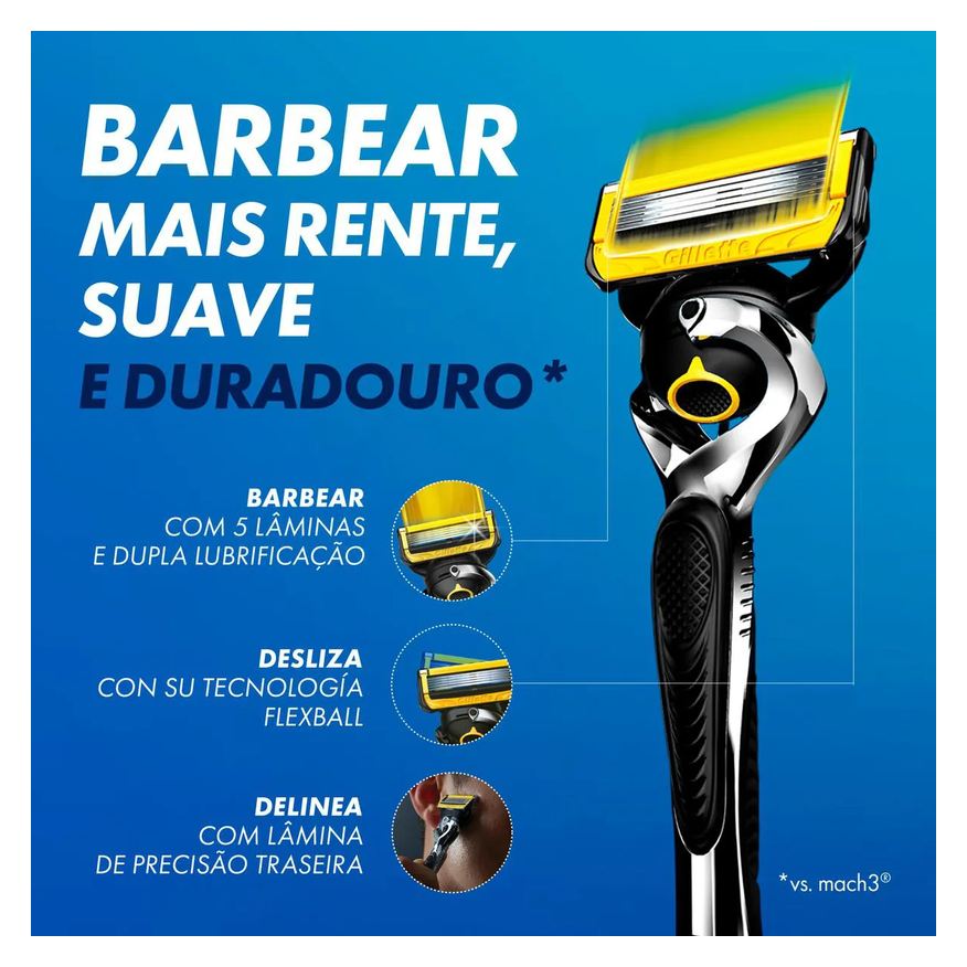 Gillette Carga para Aparelho de Barbear Proshield 4 unidades