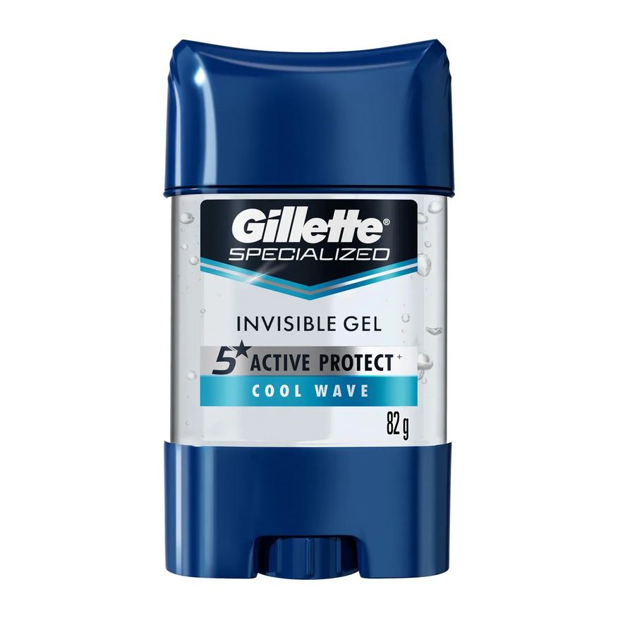 Gillette Desodorante Antitranspirante Specialized Invisible Gel Cool Wave 48h Masculino 82g