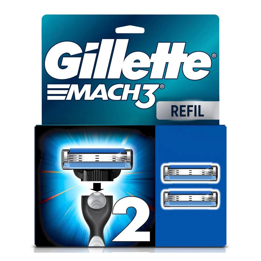 Gillette Carga para Aparelho de Barbear Mach3 com 2 unidades