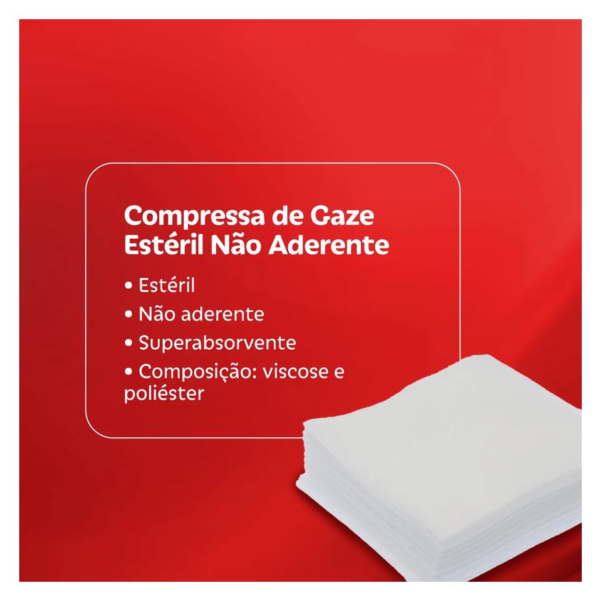 de Compressa Gaze Estéril Não Aderente 10 Unidades