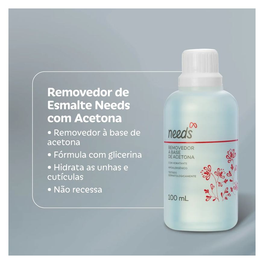 Needs Removedor de Esmalte com Acetona 100ml