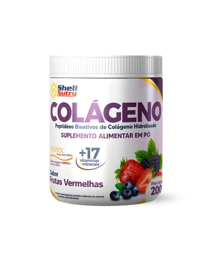 Shell Nutri Colágeno Verisol em Pó Sabor Frutas Vermelhas 200g Shell Nutry
