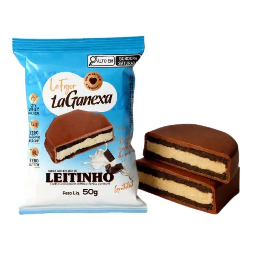 La Ganexa Alfajor Recheado La Fajor com Whey Protein 50g Leitinho