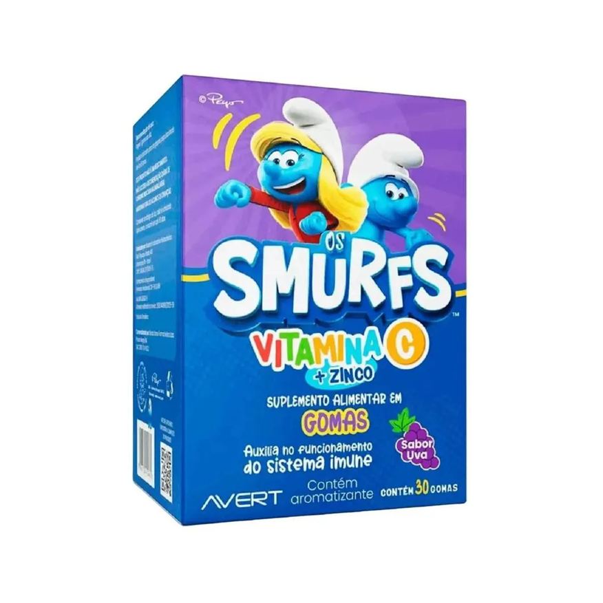 Avert Vitamina C + Zinco Smurfs Sabor Uva 30 Gomas