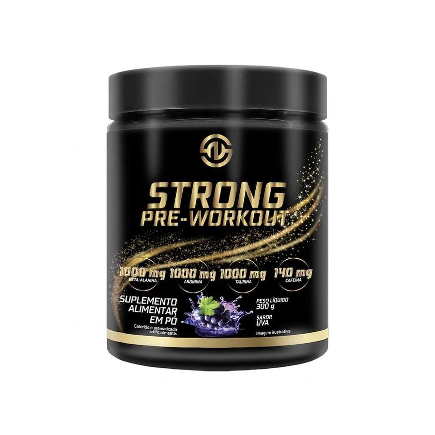 Strong Now Labs Strong Pre Workout Pré Treino em Pó Pote 300g Sabor Uva