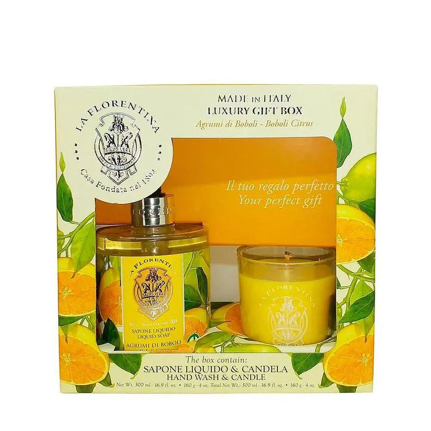 La Florentina Kit Bell Relax Citrus Sabonete Líquido 500ml + Vela Aromática 160g