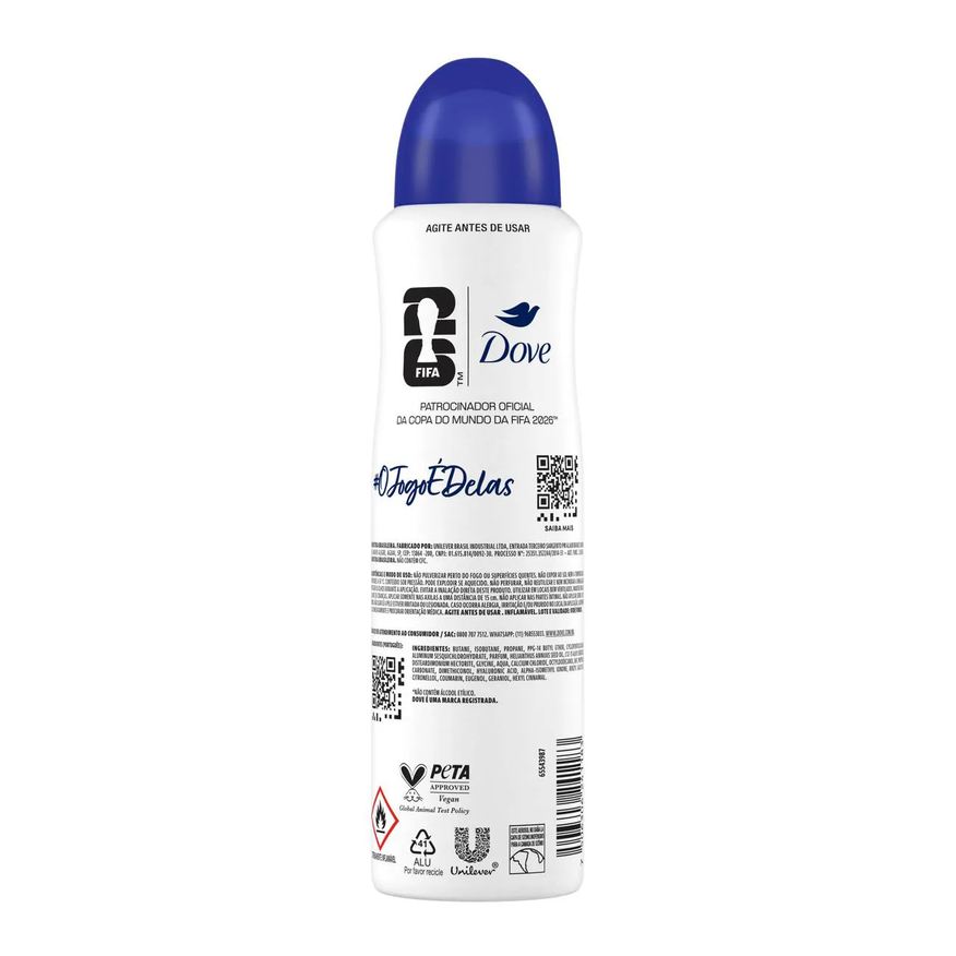 Dove Desodorante Antitranspirante Aerosol Original Feminino 72h 150ml