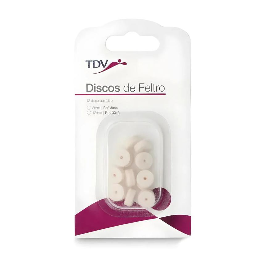 Tdv Discos de Feltro para Polimento 8Mm com 12 Unidades