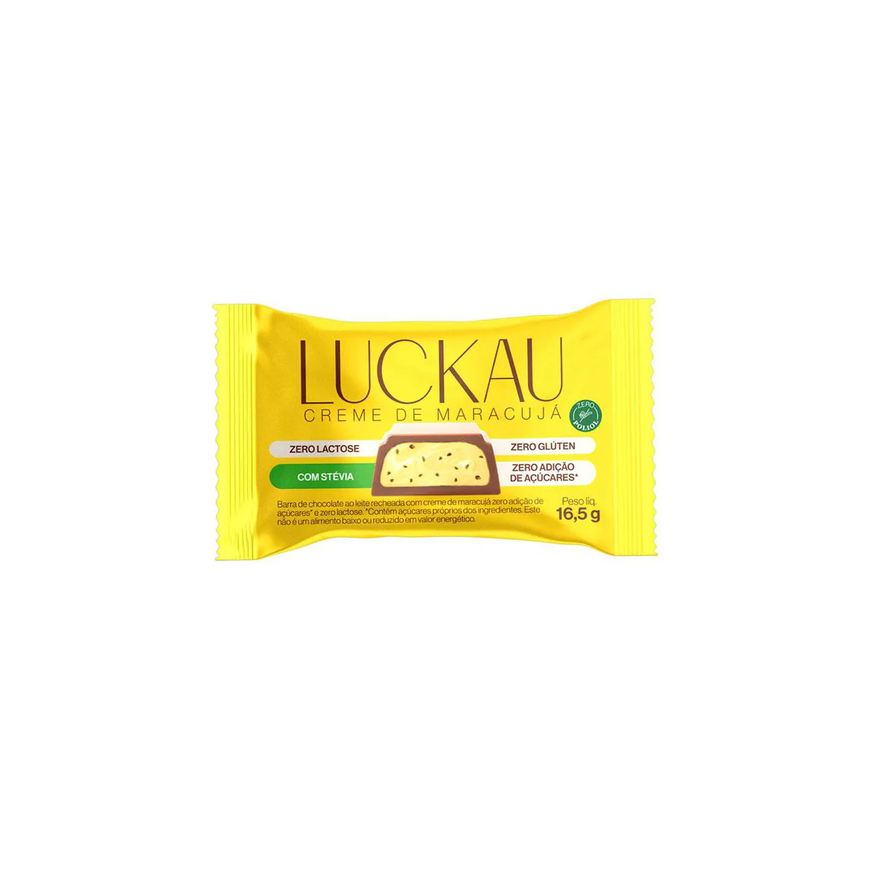 Luckau Barra Crunch ao Leite Maracujá 16,5g