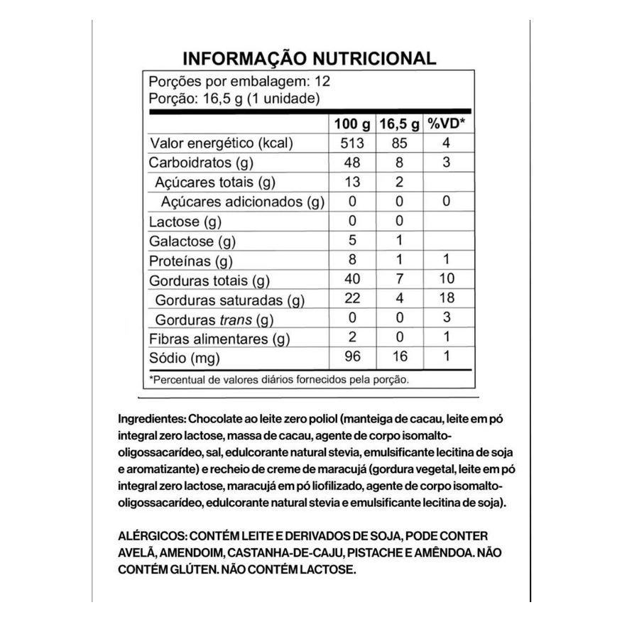 Luckau Barra Crunch ao Leite Maracujá 16,5g