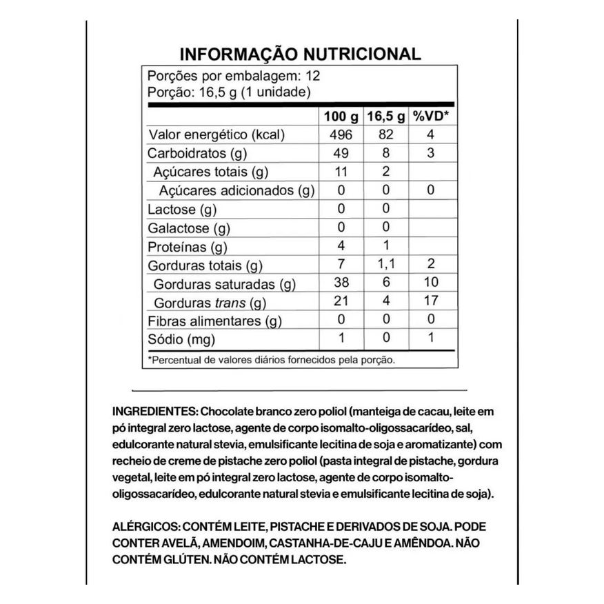Luckau Barra Crunch Branco Pistache 16,5g