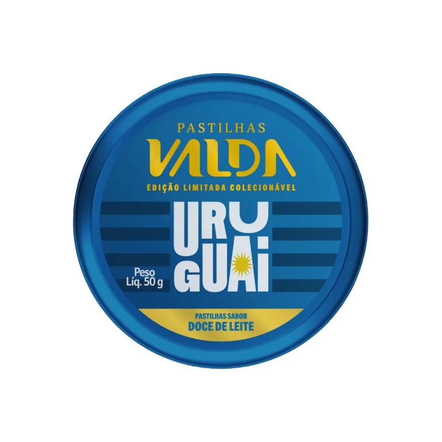 Valda Pastilha Edição Limitada Colecionável Campeões Uruguai Doce de Leite 50g