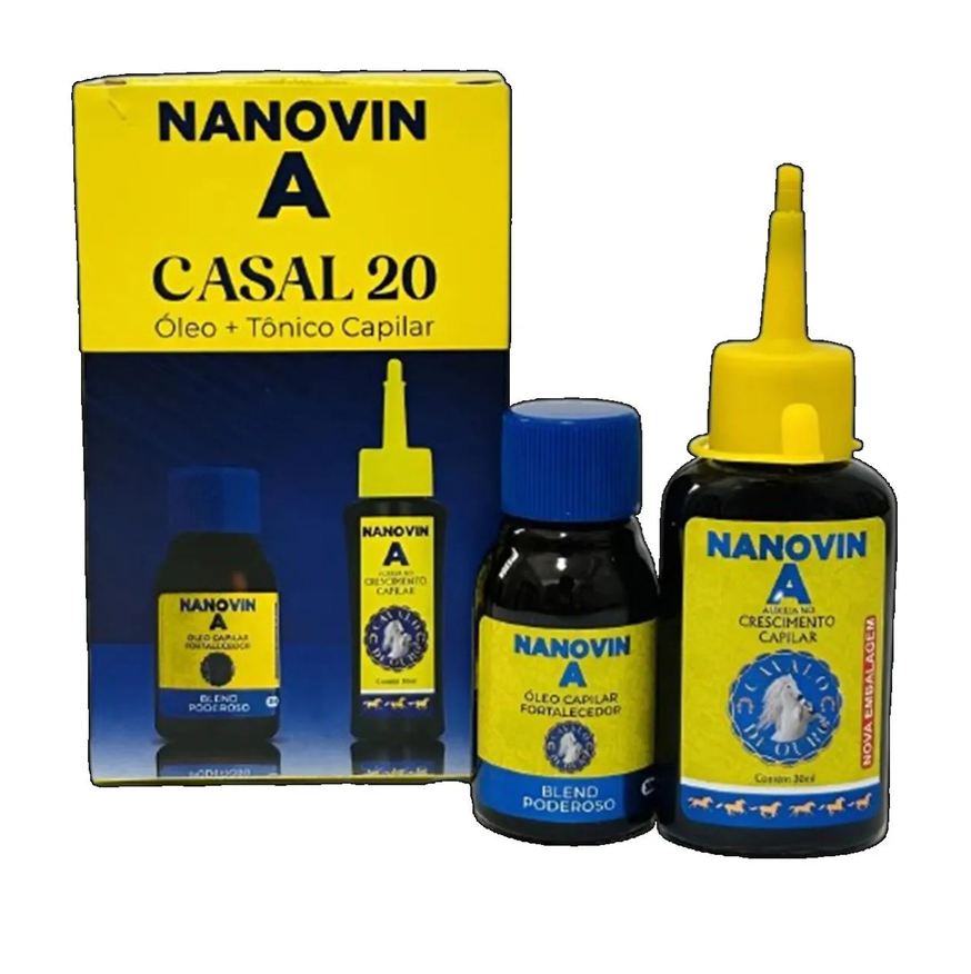 Nanovin a Casal 20 Crescimento Capilar Anti Queda 2X30ml