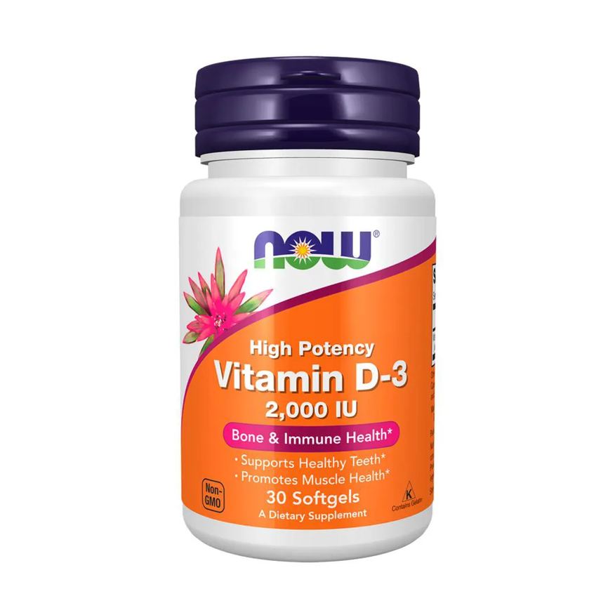 Now Foods Vitamina D3 2.000Ui 30 Cápsulas Gelatinosas