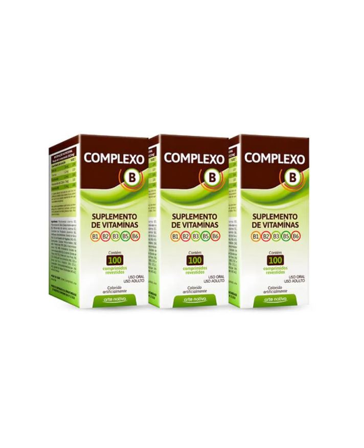 Arte Nativa Kit 03 Unidades Complexo B C/100 Comprimidos