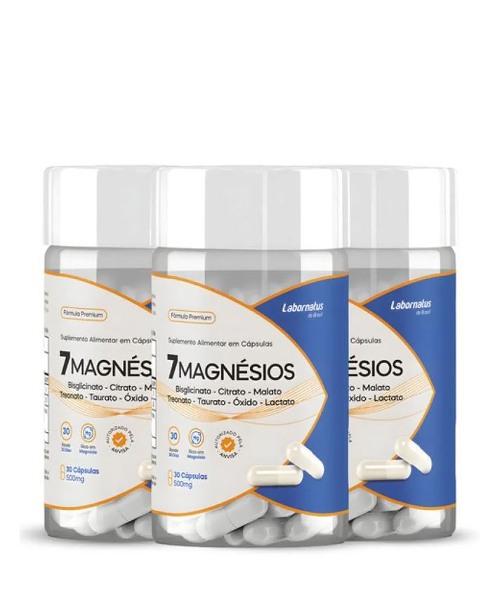 Labornatus Kit 03 Unidades de 7 Magnésios 500mg com 30 Cápsulas