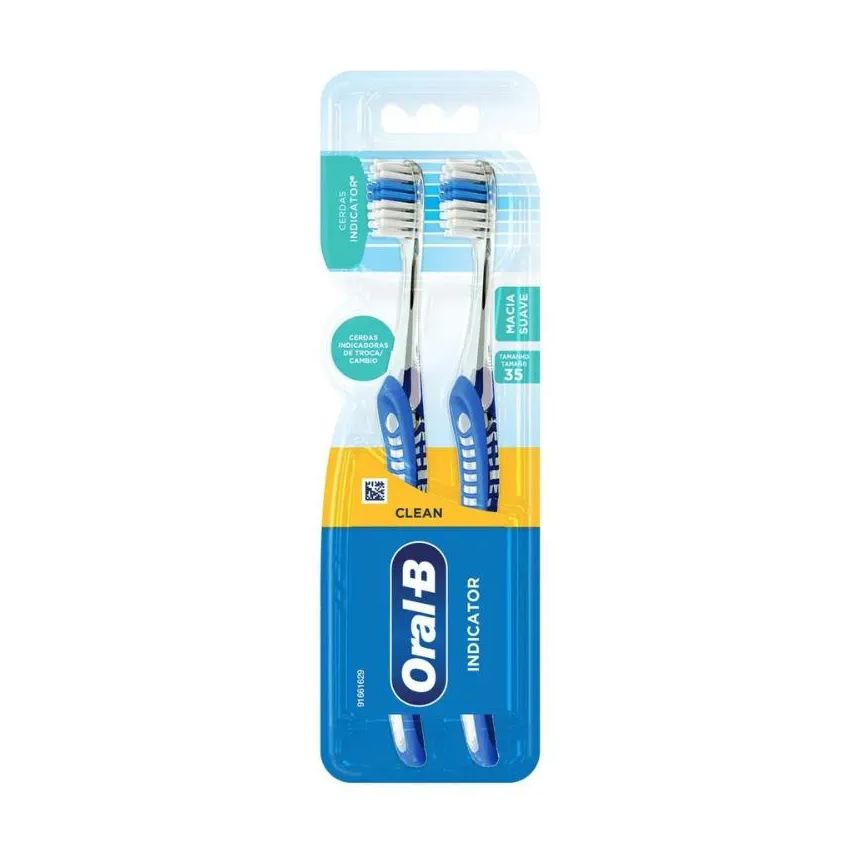Oral-B Escova de Dente Indicator Clean Nº35 2Un Cores Sortidas