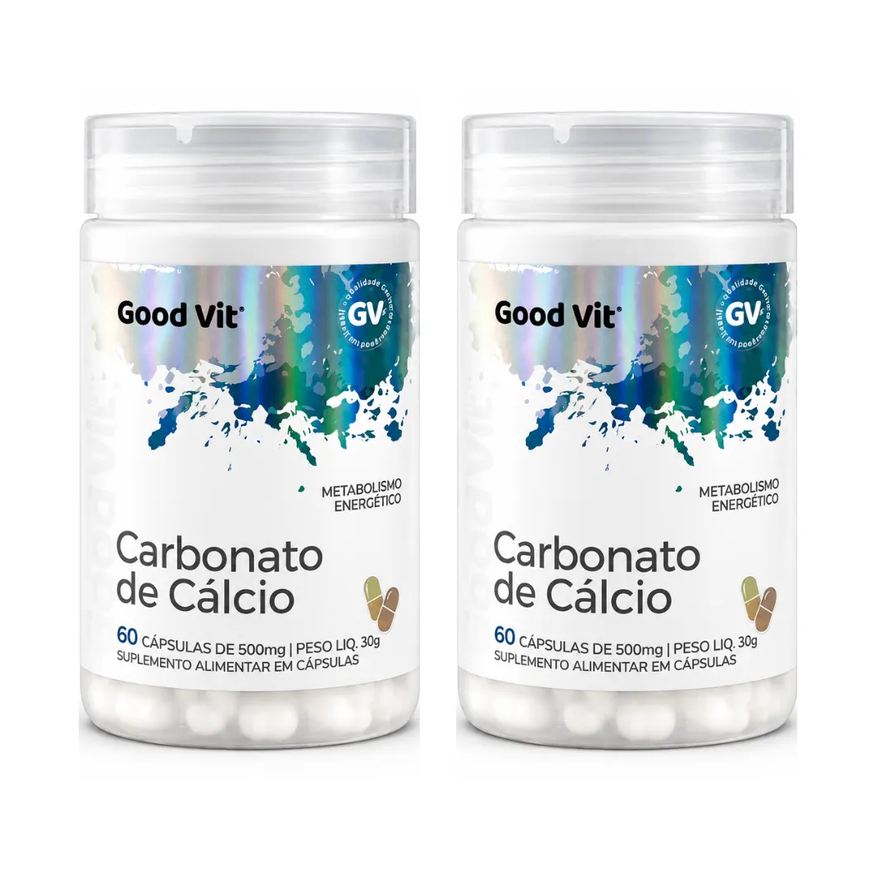 Good Vit Kit C/2 Carbonato de Cálcio 500mg C/60 cápsulas