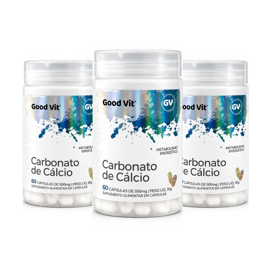 Good Vit Kit C/3 Carbonato de Cálcio 500mg C/60 cápsulas