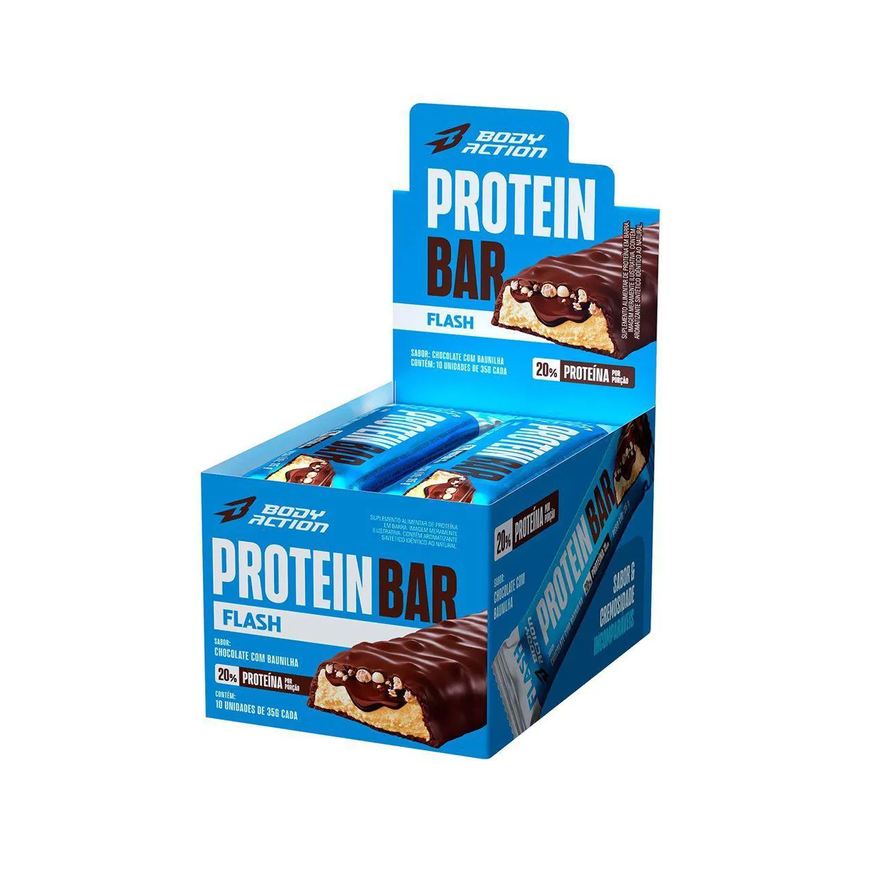 Body Action Protein Bar Flash - 10 Unidades 35g Chocolate com Baunilha
