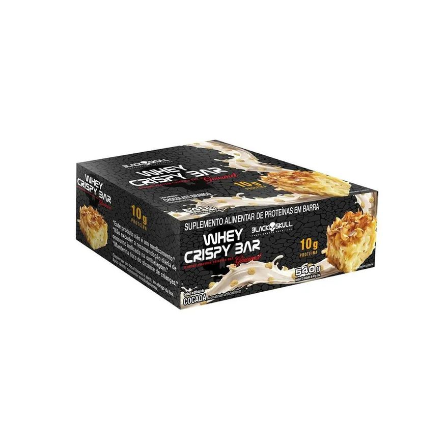 Black Skull Whey Crispy Bar - 12 Unidades 45g Cocada