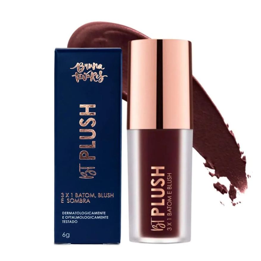 Bruna Tavares Batom, Blush e Sombra 3X1 Bt Plush Espresso 6g Bps12B