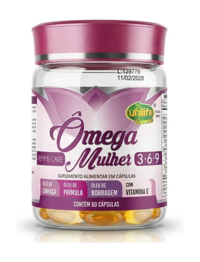 Unilife Omega 3 6 9 Mulher 60 Capsulas