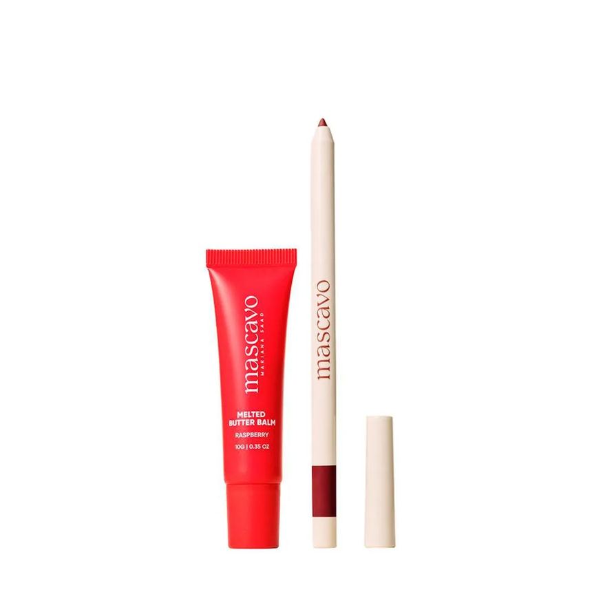 Mascavo Kit Lip Balm Raspberry 10g+Lapiseira Labial Mauve 0,3g
