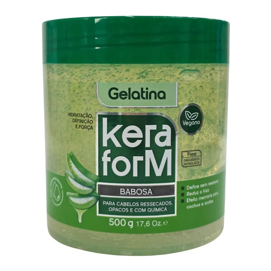 Skafe Gelatina Capilar Babosa Hidratação, Definição e Força Vegano Keraform 500g