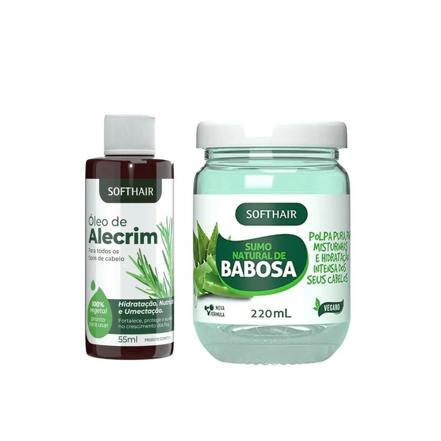 Soft Hair Kit Vegano Babosa e Alecrim para Cabelos Fortes