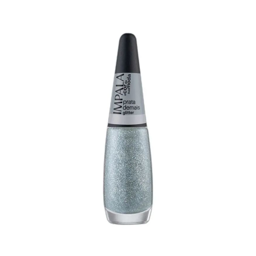 Impala Esmalte Glitter a Cor da Sua Moda 7,5ml - Prata Demais