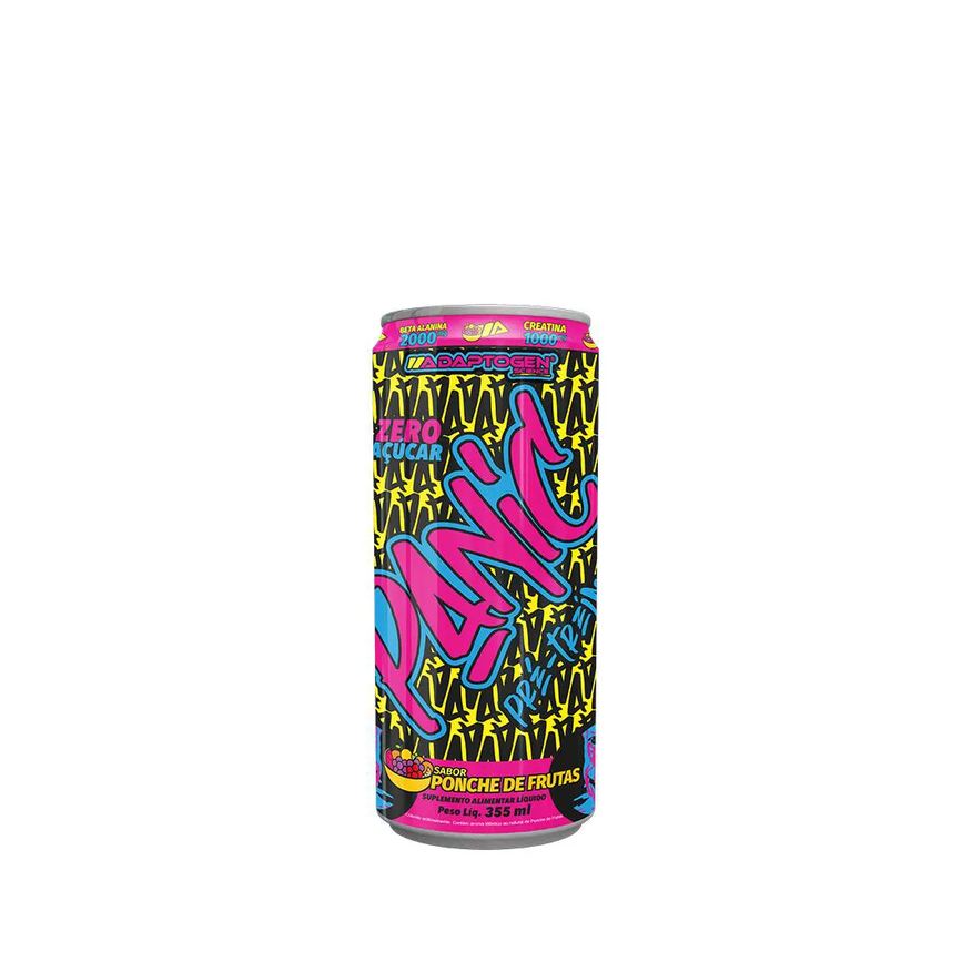 Adaptogen Science Pré-Treino Panic Energy Drink Adaptogen 355ml Ponche de Frutas