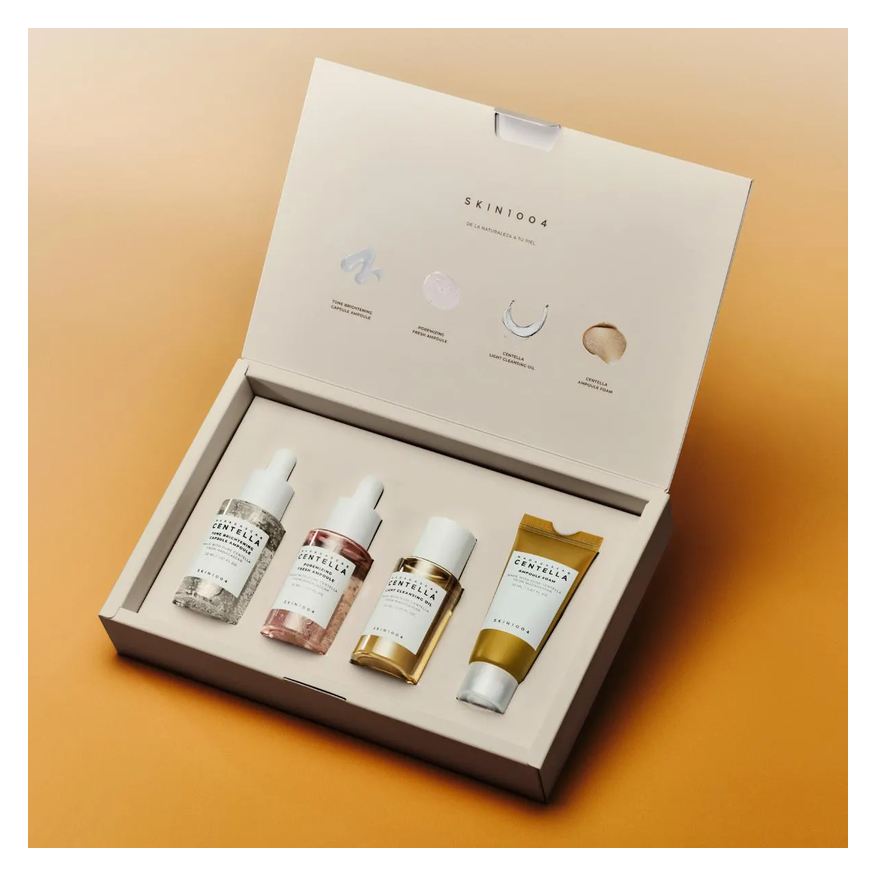 Viagem Kit Skin1004 Madagascar Centella Ampola Poremizing Fresh + Tone Brightening + Cleansing Oil + Espuma De Limpeza