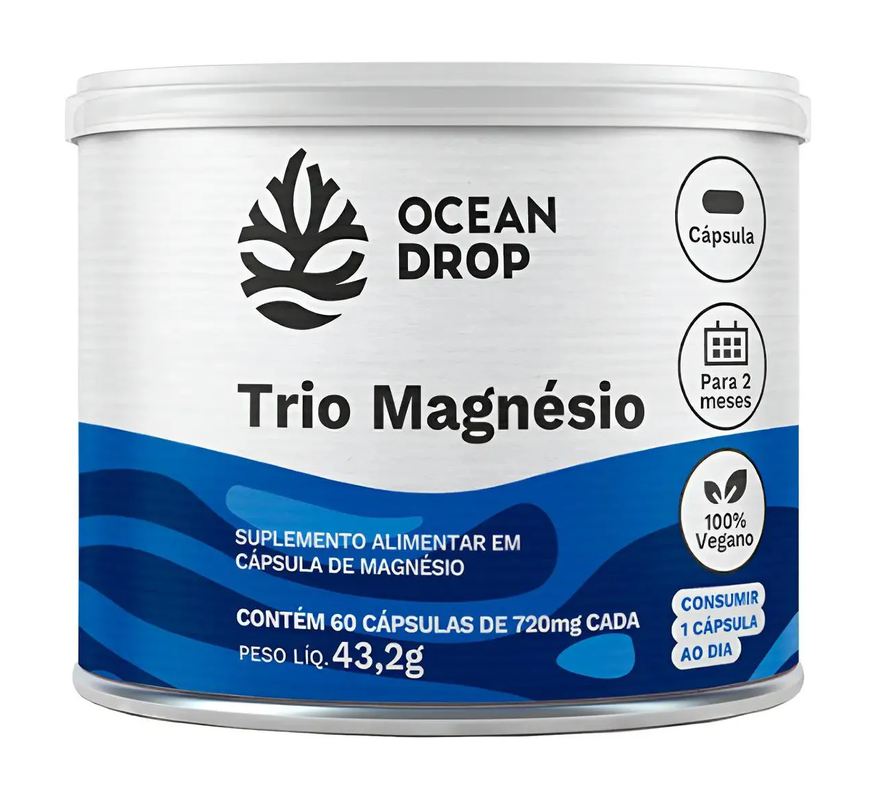 Ocean Drop Trio Magnésio Alta Absorção Bisglicinato Dimalato