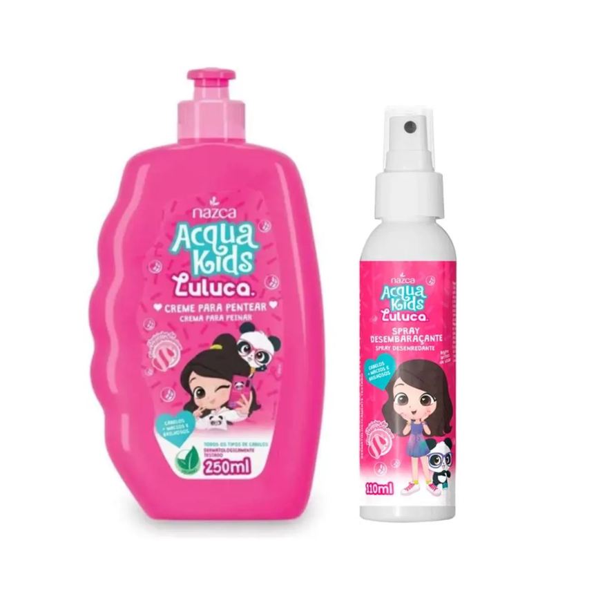 Nazca Spray + Creme Acqua Kids Luluca - Cabelos Desembaraçados
