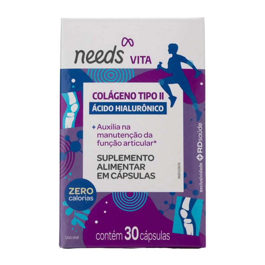 Needs Colágeno Tipo 2 Vita + Ácido Hialurônico 30 cápsulas