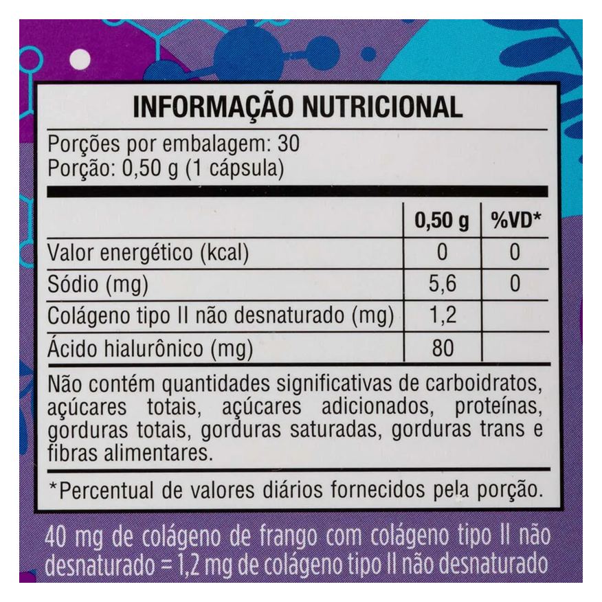 Needs Colágeno Tipo 2 Vita + Ácido Hialurônico 30 cápsulas