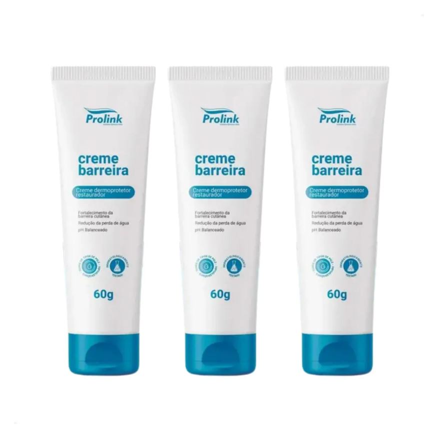 Kit 3 - Creme Barreira Dermoprotetor Restaurador Prolink 60g
