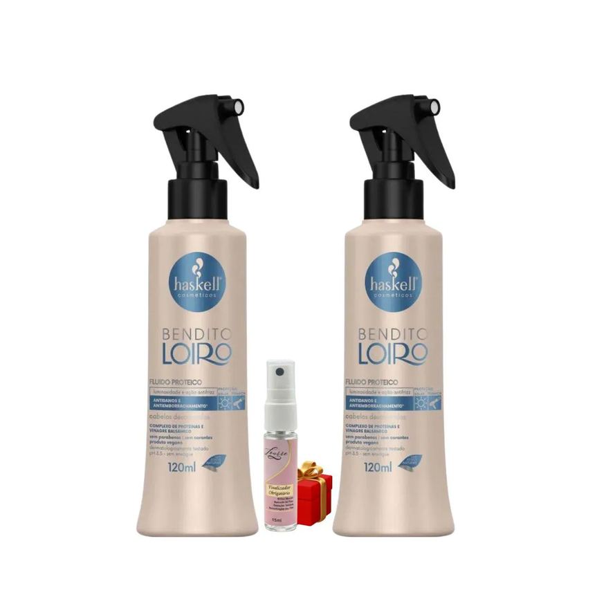 Haskell Kit 2 Fluido Seiva Bendito Loiro 120ml + Presente Lourre 15ml