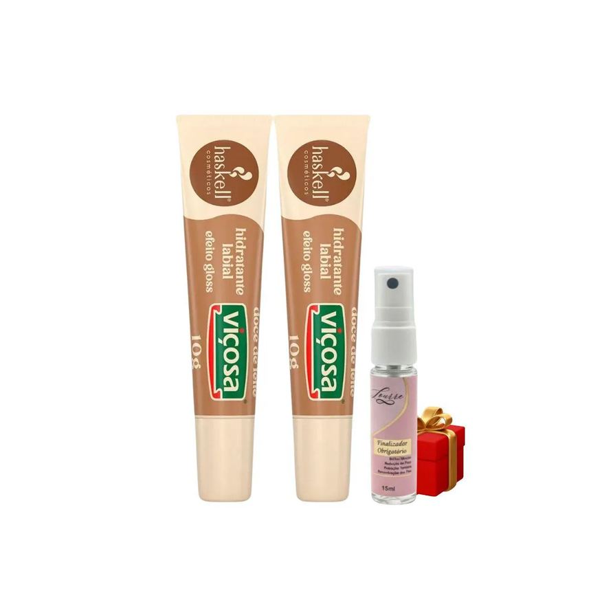 Haskell Kit 2 Hidratante Labial Doce de Leite + Presente Lourre 15ml