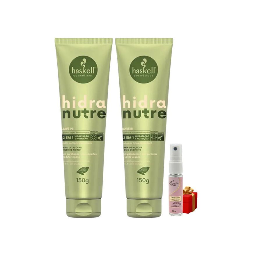 Haskell Kit 2 Leave In Hidranutre Hidratação e Nutrição 150ml + Presente Lourre 15ml