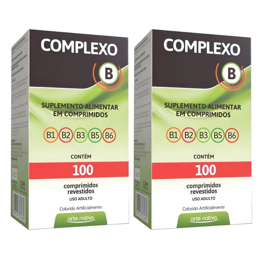 Arte Nativa Kit 2 Complexo B 100 Comprimidos – Vitaminas do Complexo B